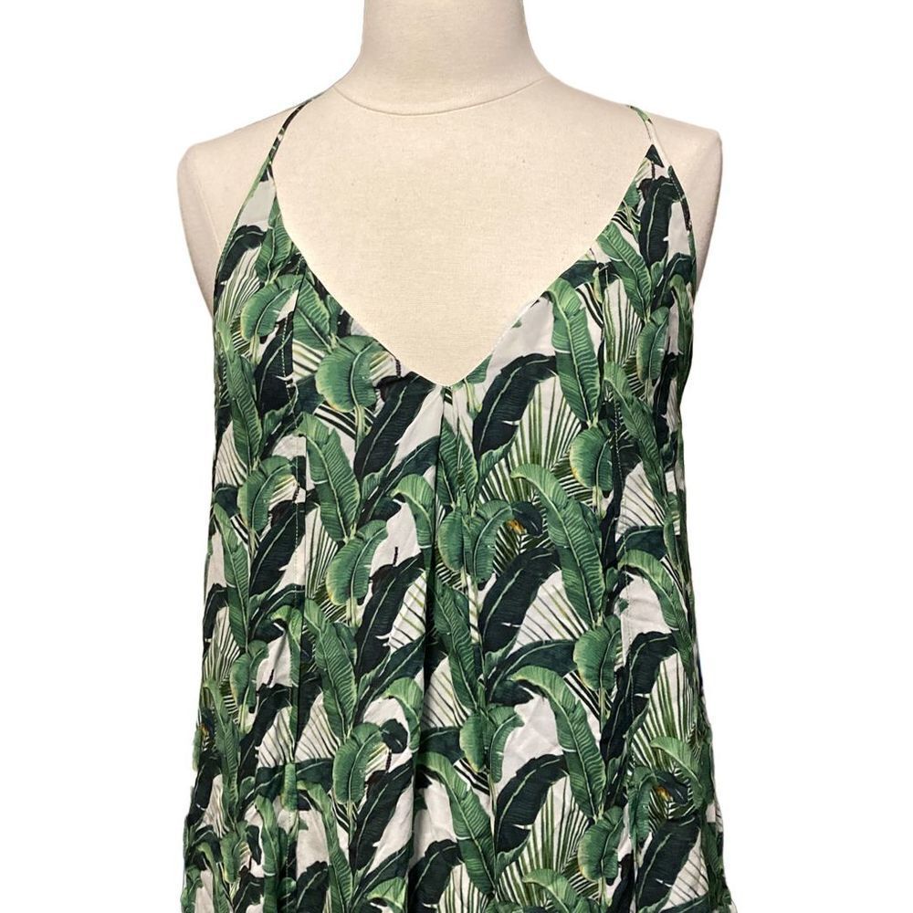 Rebecca Minkoff - Lena palm leaf print silk dress sz M - Picture 6 of 10